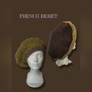 Handcrafted Brown and Green Beret